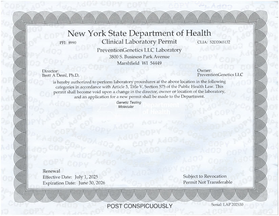 New York Certification